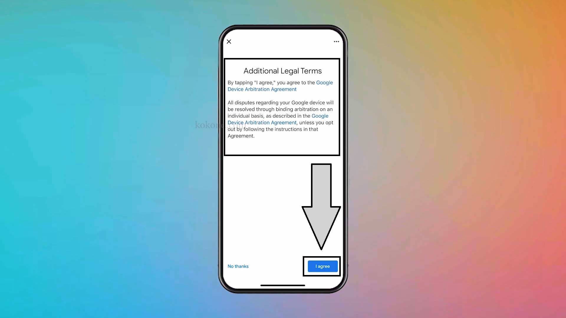 The app will notify you about some legal terms and conditions. You should read them carefully and once done, click on "I agree" on the bottom right corner of your screen.